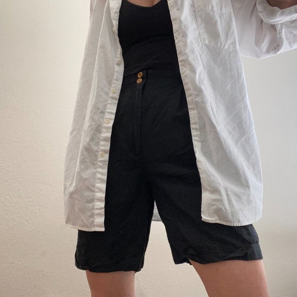 Vintage Linen High Waisted Club Shorts - Picture 4 of 7